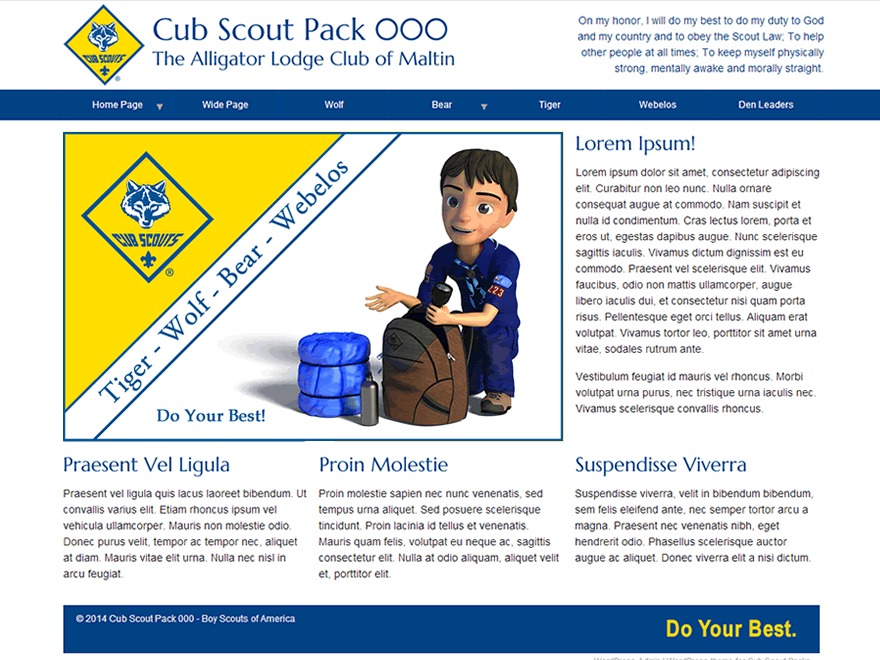 WordPress theme Scout Pack by HandsomeWeb, LLC