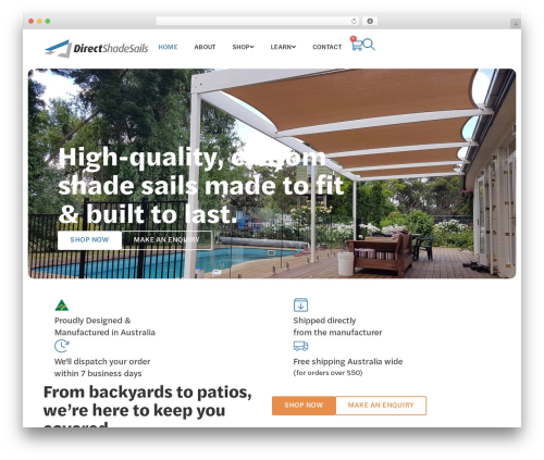 G'day Theme theme WordPress - directshadesails.com.au