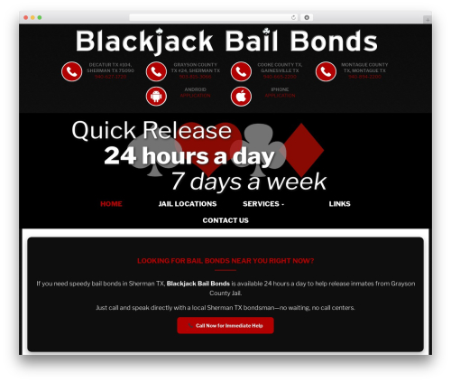 WordPress theme Bootstrap Basic - blackjackbailbonds.com