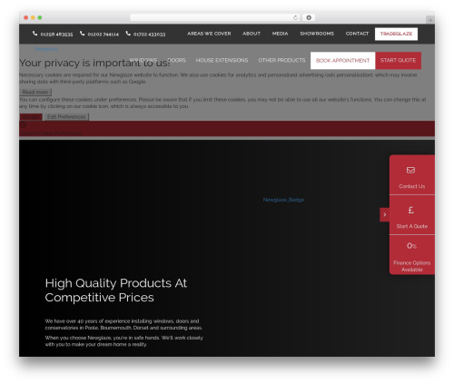 WordPress website theme Ghost - newglaze.co.uk