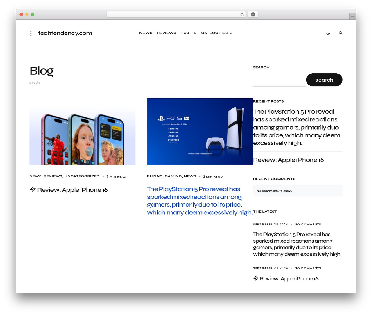 WordPress theme Schematic - techtendency.com