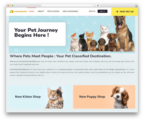Header footer builder WordPress plugin - exoticpetsclassified.com