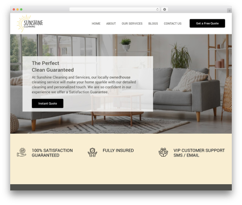 Theme12 WP theme - sunshinehomecleaner.com