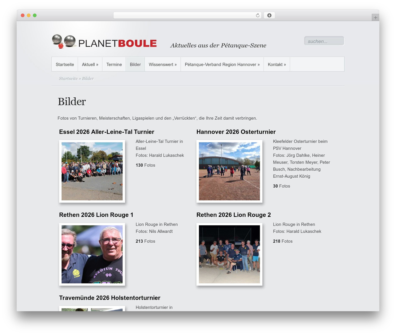 Minimal theme WordPress - planetboule.de/bilder