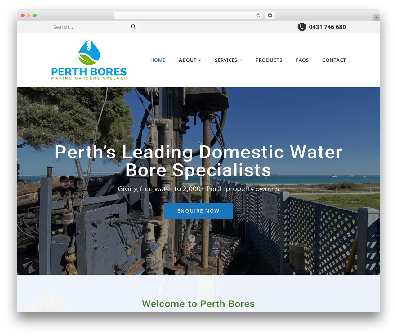Theme 2 WordPress theme - perthbores.com.au