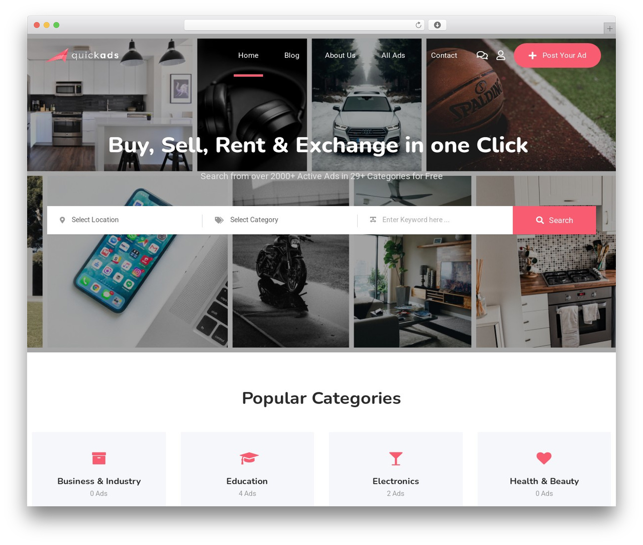 Classima WordPress website theme - classifiedads.mywpsite.org