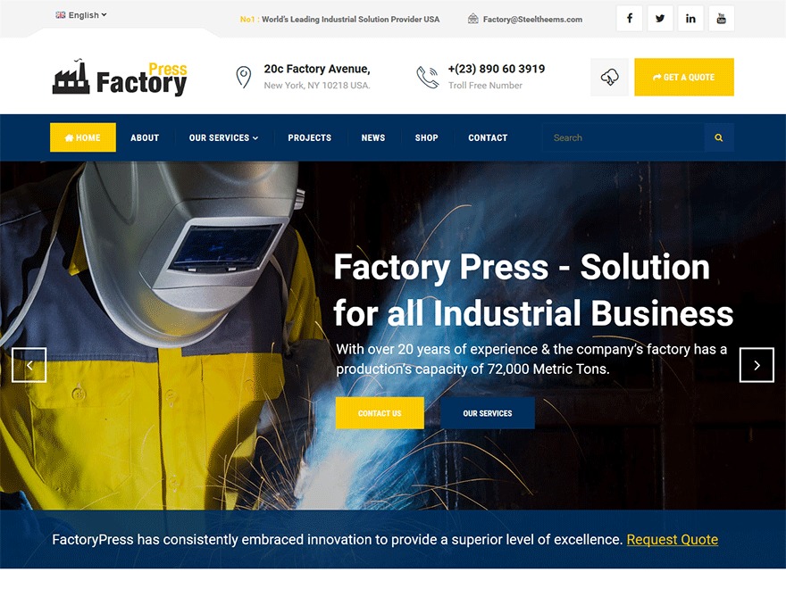 Factorypress WordPress theme