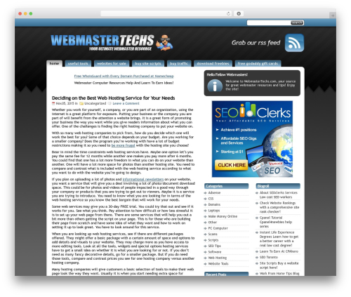 StudioPress WordPress theme - webmastertechs.com