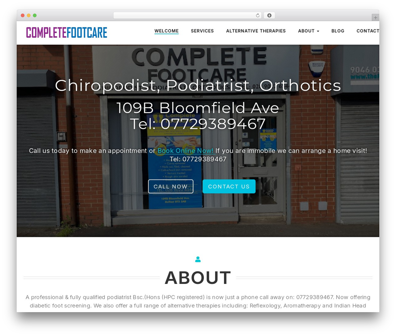 WordPress theme Integral Pro - completefootcareclinic.com