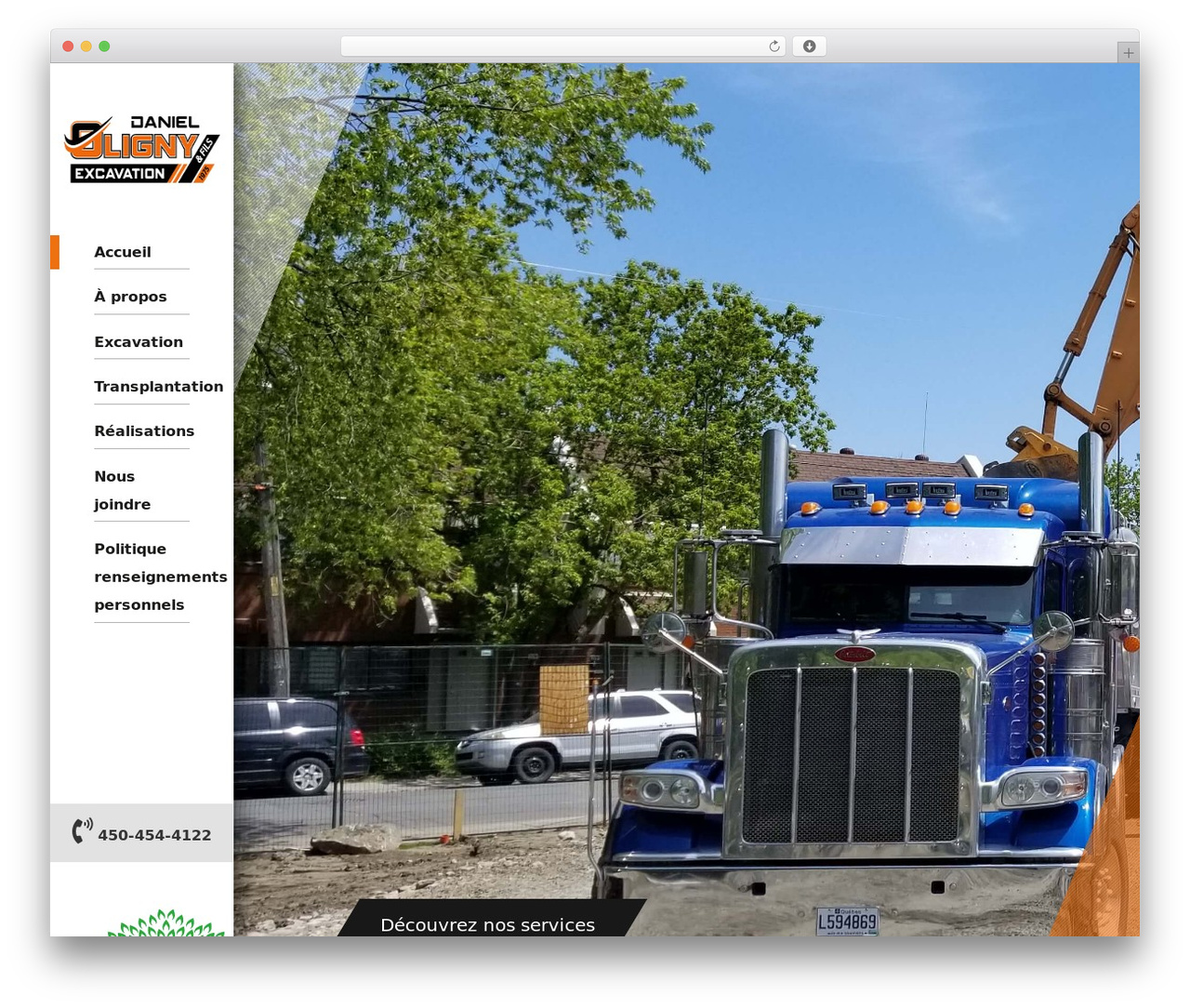 WordPress website theme Réactif 2018 - excavationoligny.com