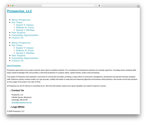 Website WP theme - prospectus-ma.com