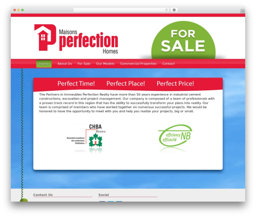 WordPress theme Custom Wordpress Theme - perfectionhomes.ca