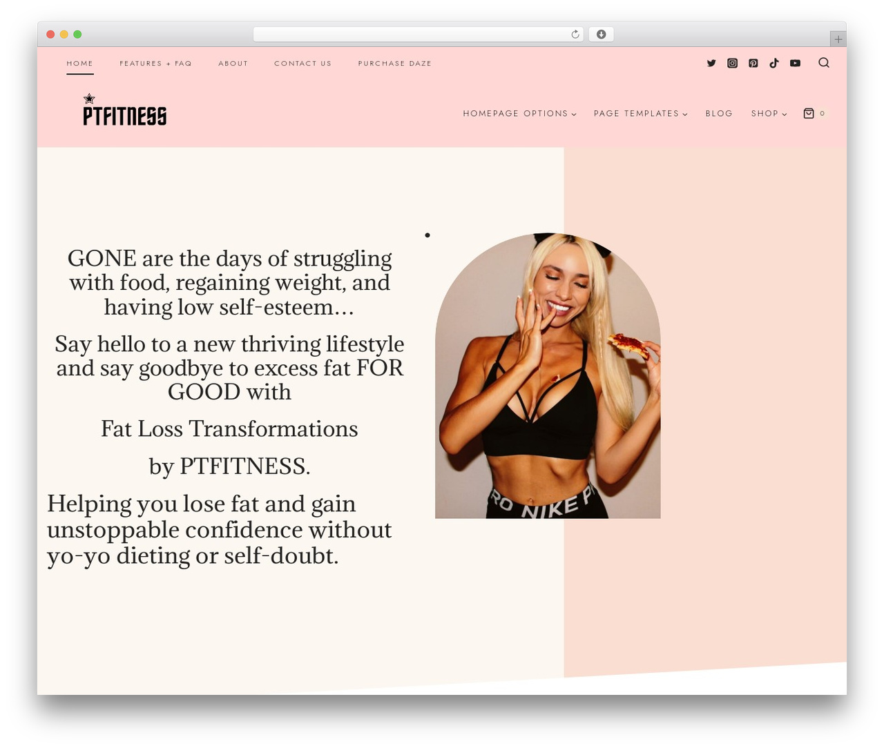 WordPress theme Daze - priscillaterryfitness.com