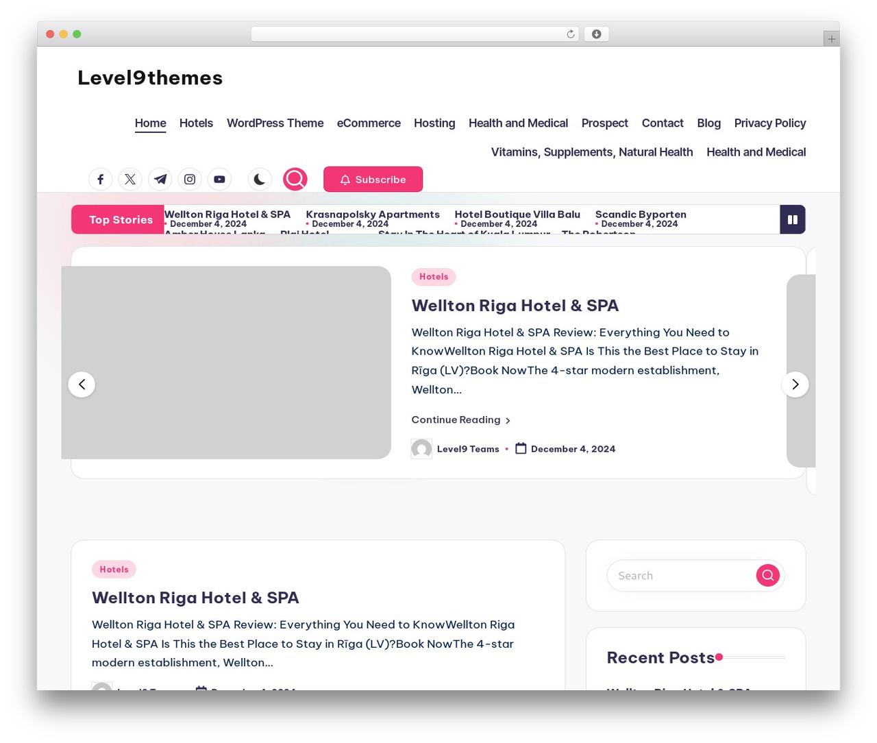 BlogHash WordPress theme - level9themes.com