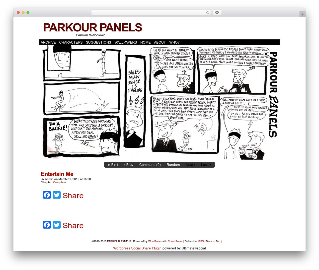 ComicPress free WordPress theme - parkourpanels.com