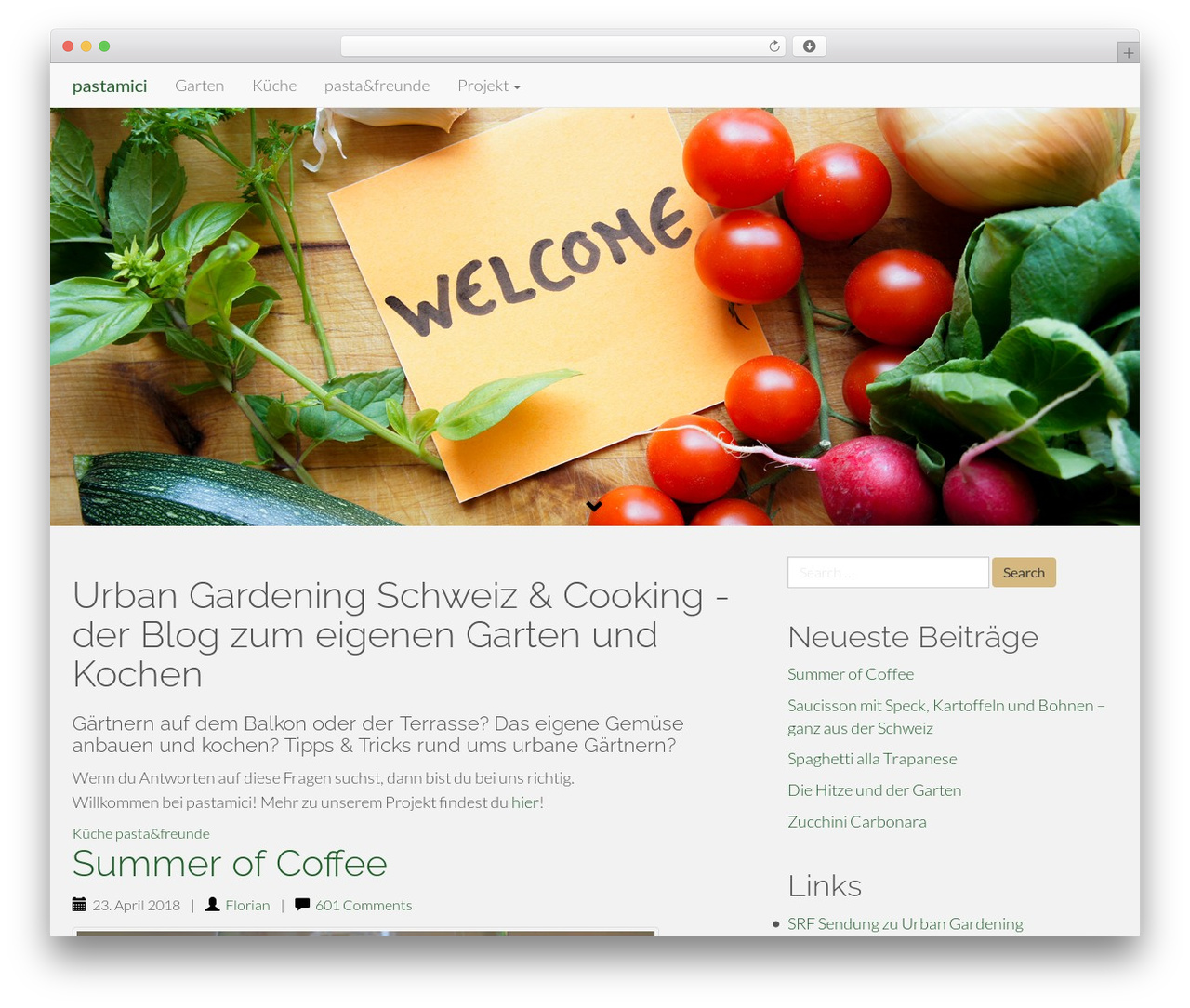 Flat Bootstrap garden WordPress theme - pastamici.ch
