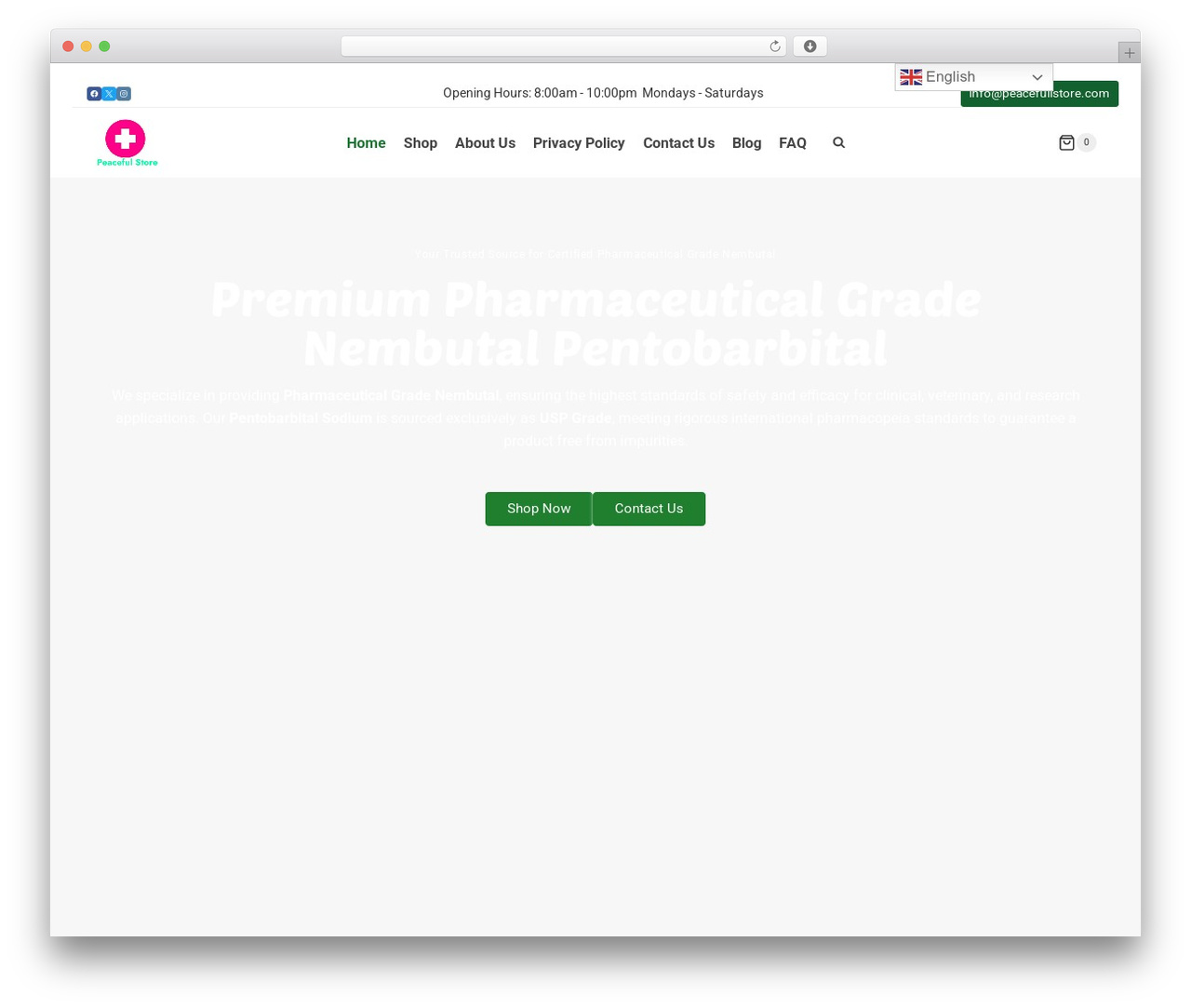 Kadence WordPress store theme - peacefullstore.com