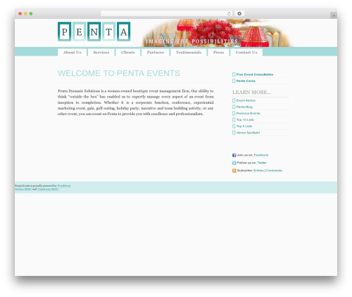 simpleX company WordPress theme - pentaevents.com