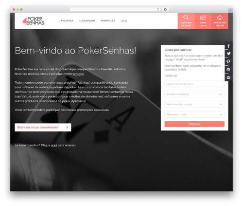 SocialChef WordPress theme - pokersenhas.com
