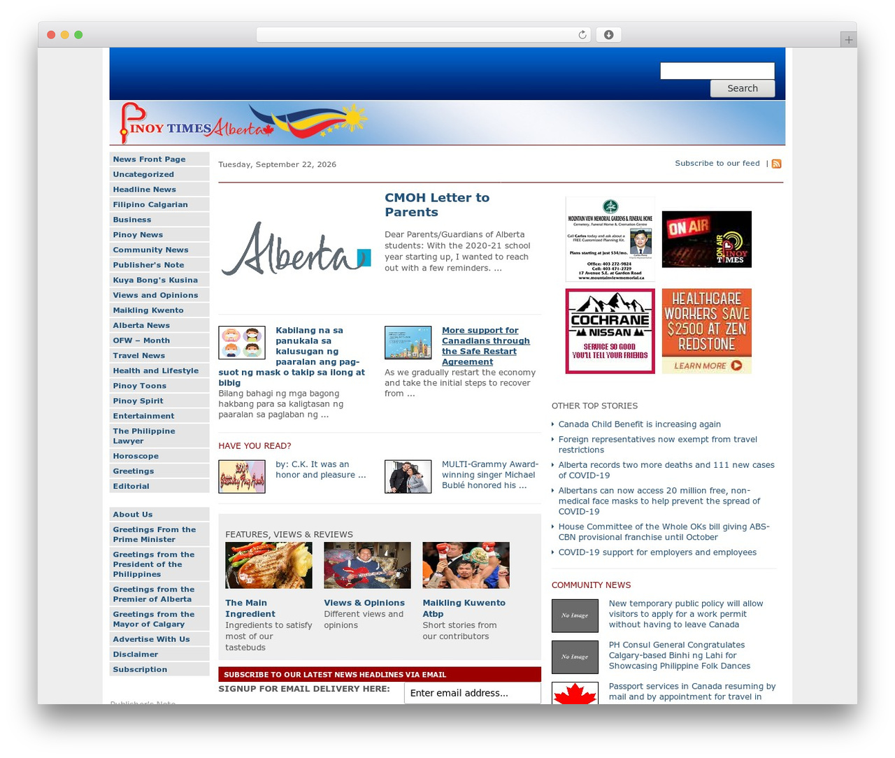theblob WordPress theme - pinoytimes.ca
