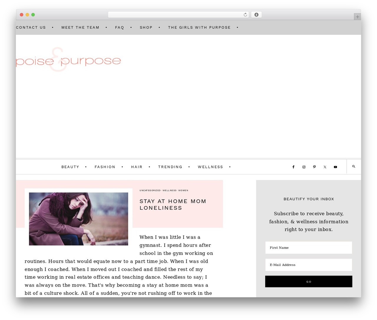 WordPress theme Dazzling Theme - poiseandpurpose.com