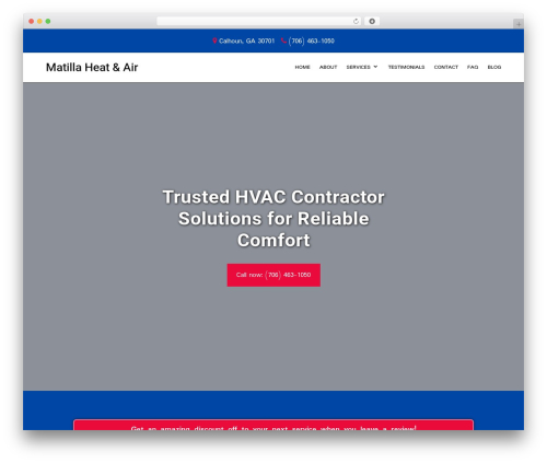 WordPress theme Divi - matillaheatandair.com