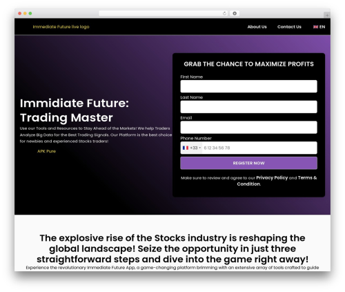 Zeetech trading form WordPress plugin - immidiatefuture.live
