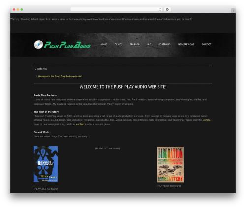 WordPress website theme Musicpro - pushplayaudio.com
