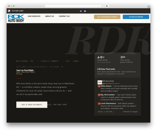 Hello Elementor WordPress ecommerce theme - rdkautobody.com