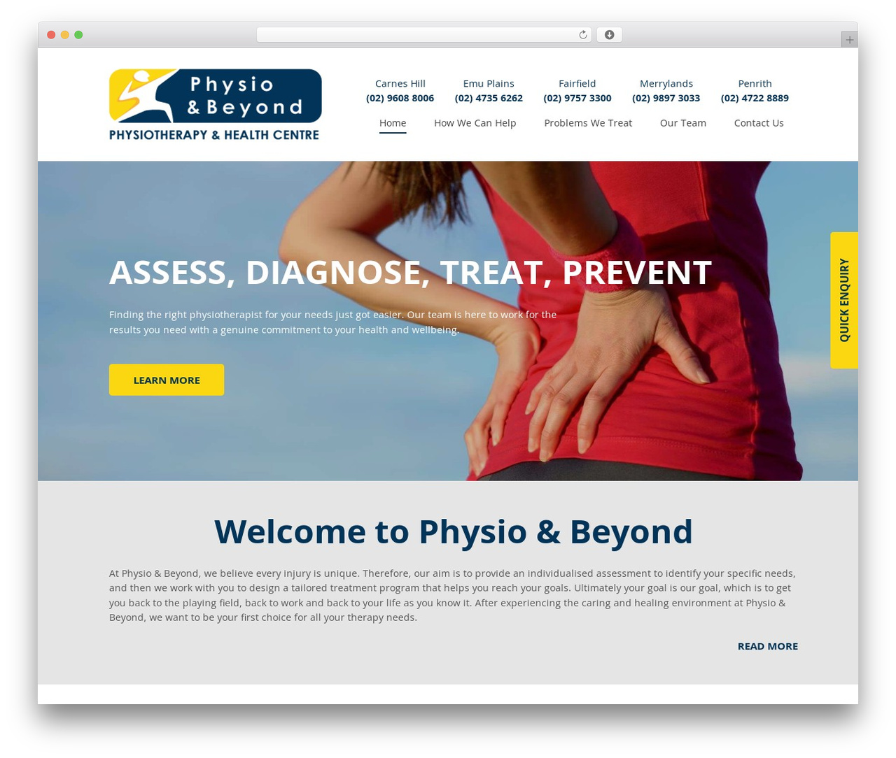 Physio & Beyond WordPress theme - physioandbeyond.com.au