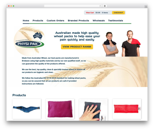 Physipak WordPress theme - physipak.com.au