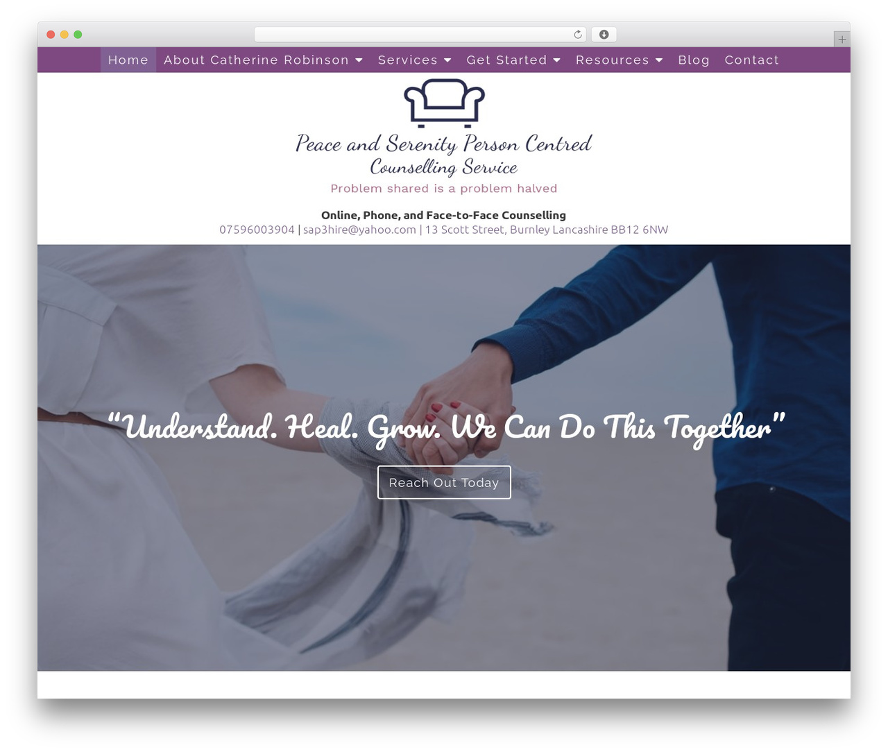 Genesis WordPress theme - peaceandserenitycounsellingservice.com