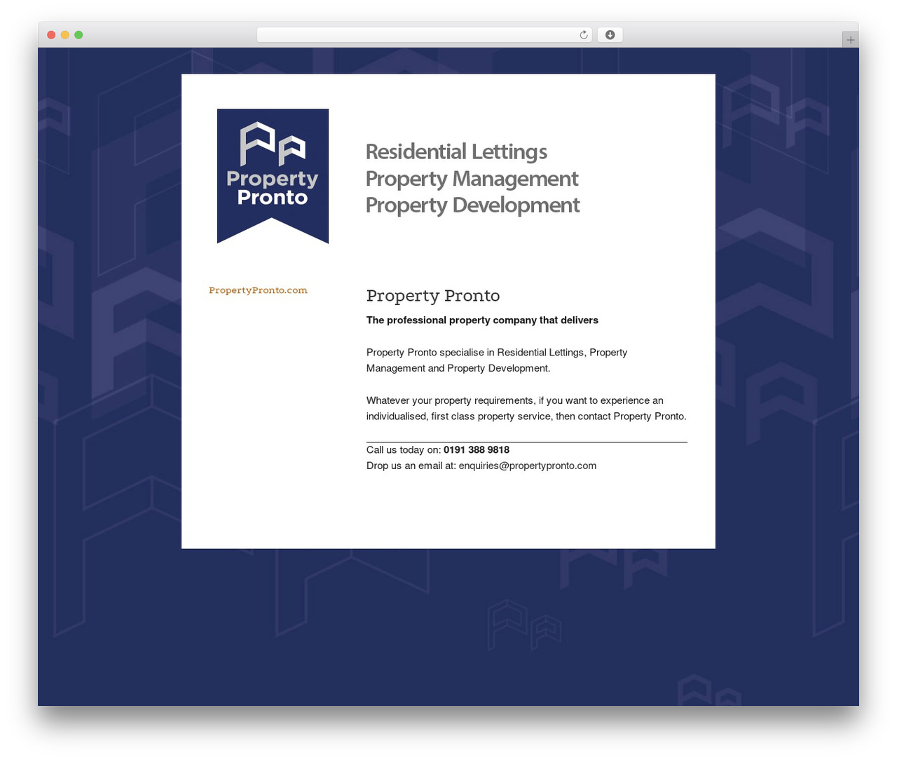 Launch Effect WordPress theme design - propertypronto.com