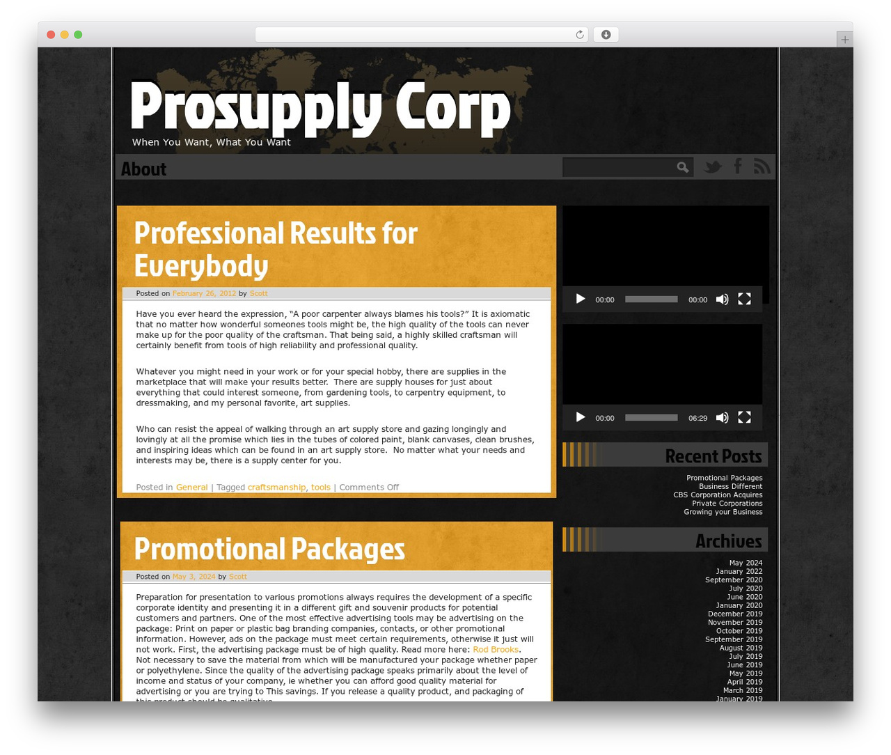 Ping theme WordPress - prosupplycorp.com