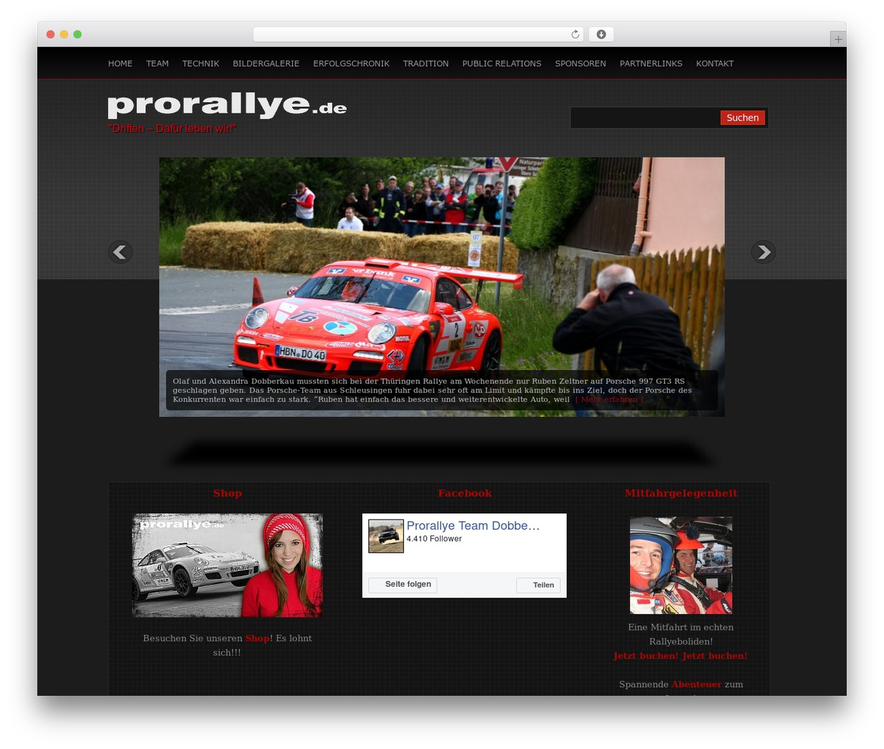 WordPress theme Gamezone - prorallye.de