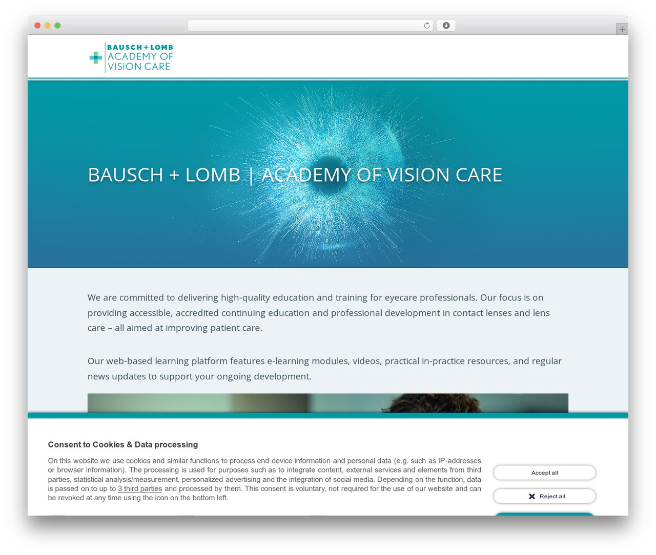 Pro WordPress theme - academyofvisioncare.com