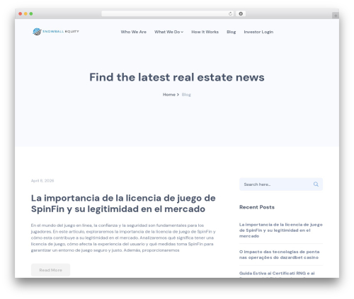 WordPress theme Silvertech - snowballequity.com