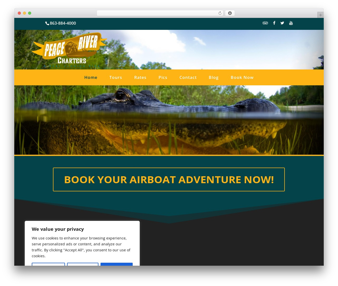Divi WordPress theme - peacerivercharters.com