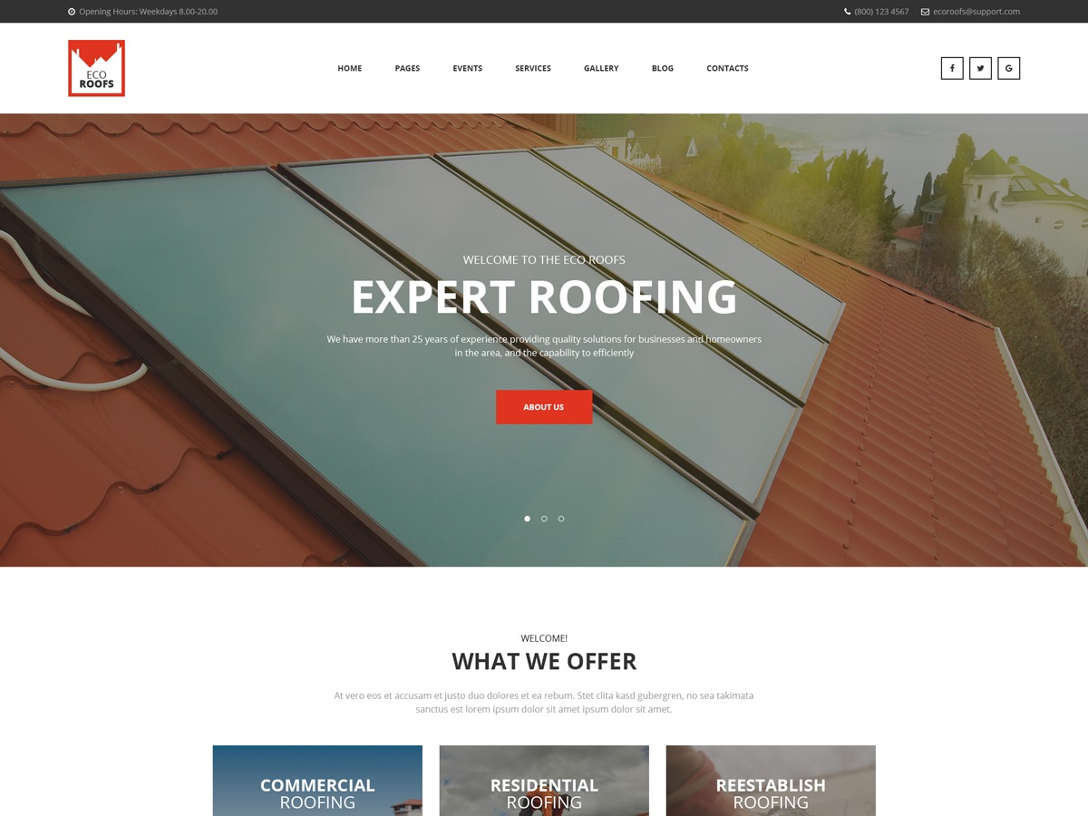 Ecoroofs WordPress theme