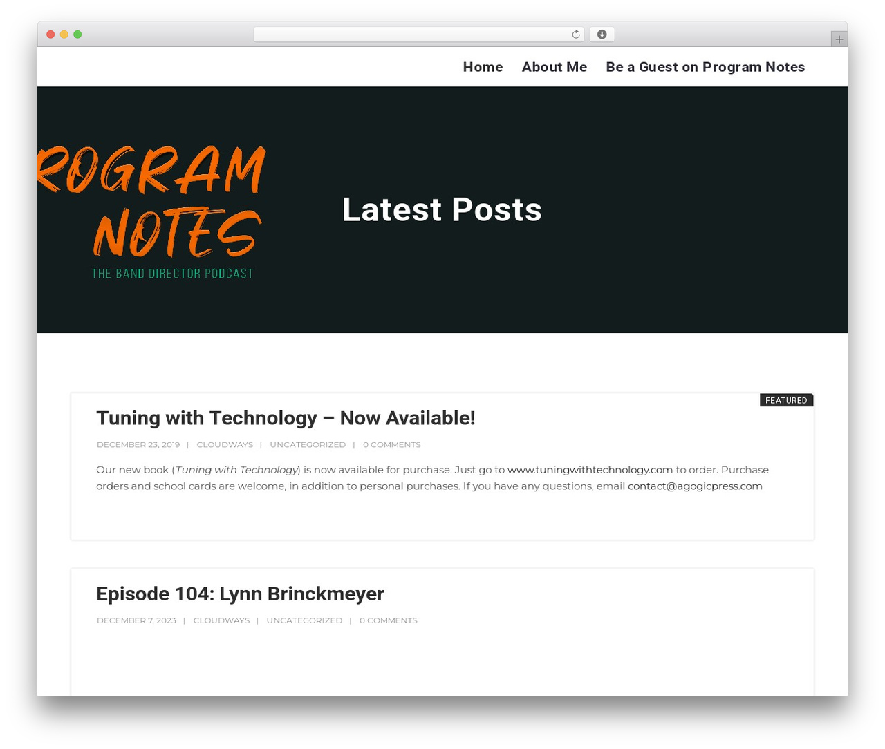 Podcaster SecondLine theme WordPress - programnotespodcast.com