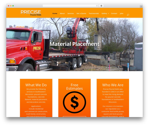 WordPress theme Divi - precisewalls.com