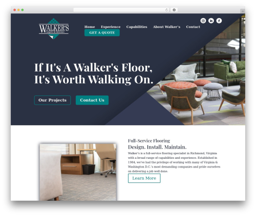 Divi theme WordPress - walkerscarpets.com