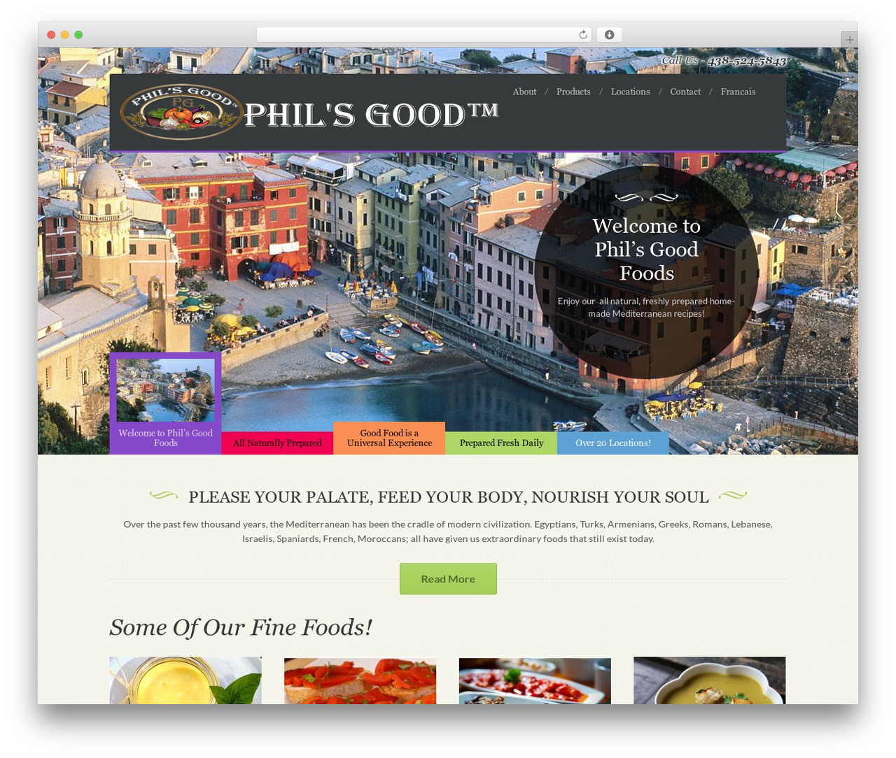 Seasons WordPress theme - philsgoodfoods.com