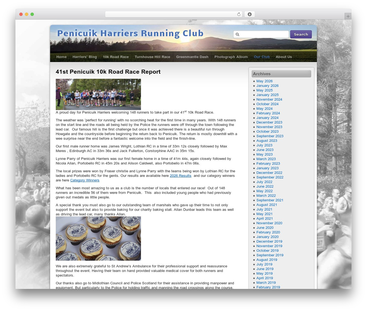 Third Style WP theme - penicuikharriers.org.uk