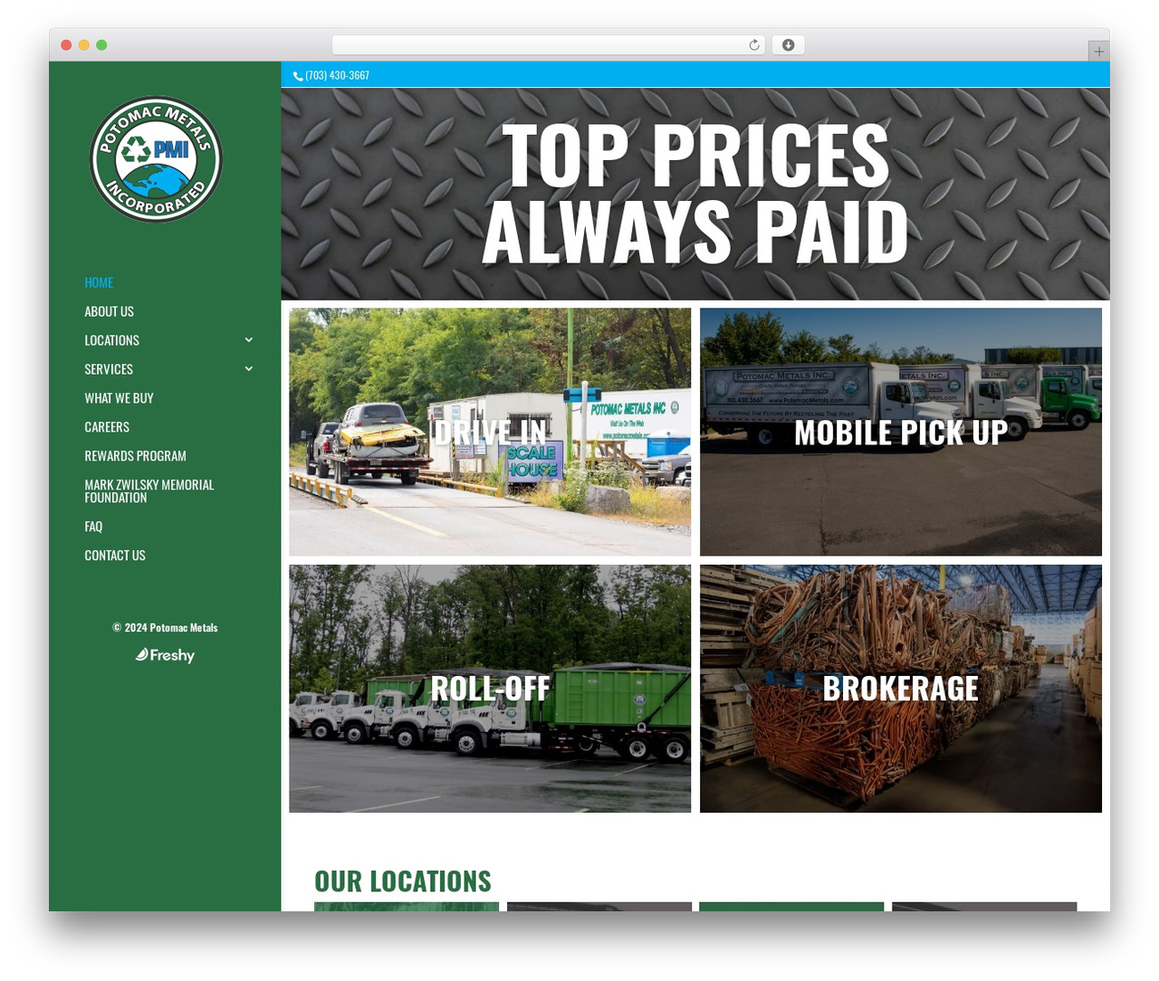 WordPress theme Divi - potomacmetals.com