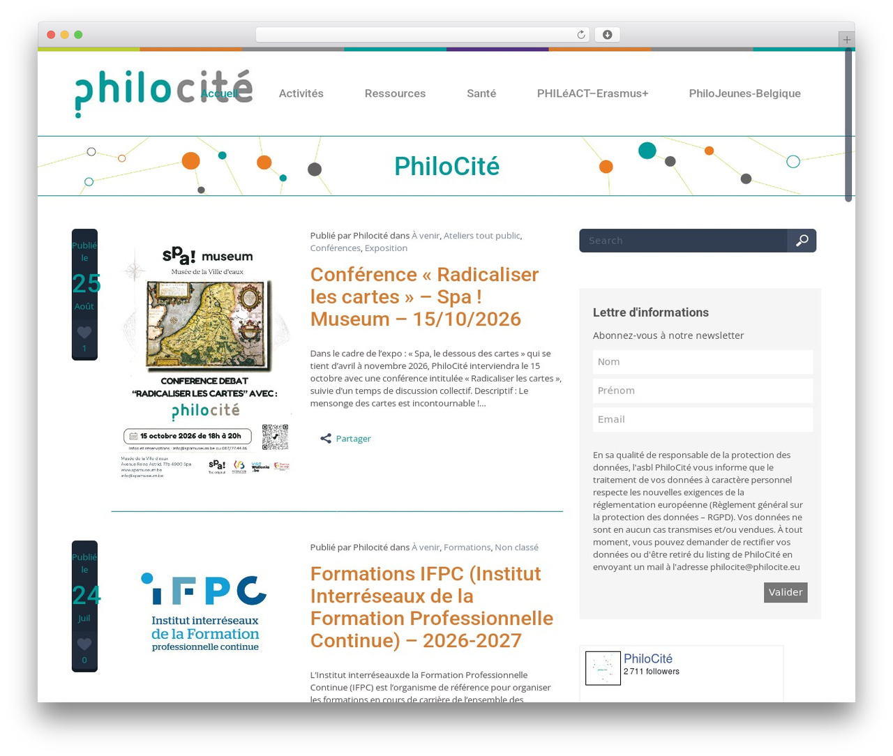 WordPress website theme Simplicity - philocite.eu