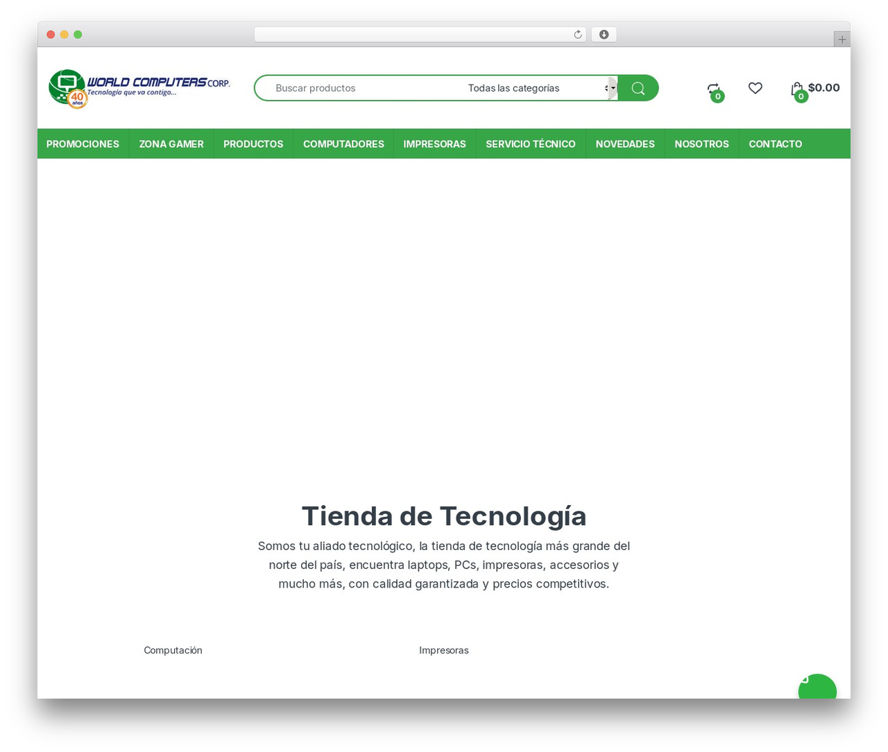 Electro top WordPress theme - www.worldcomputers.com.ec