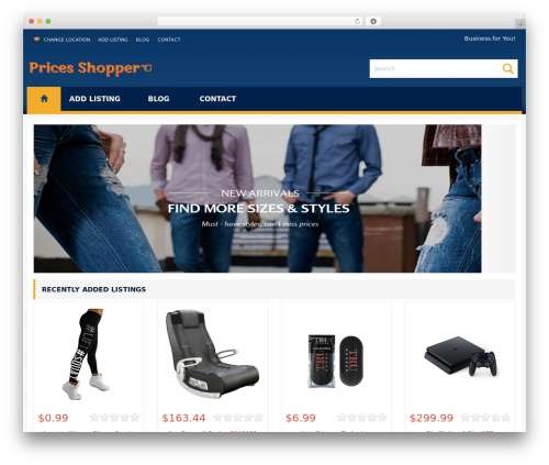 WordPress theme Responsive Comparison Theme - pricesshopper.com