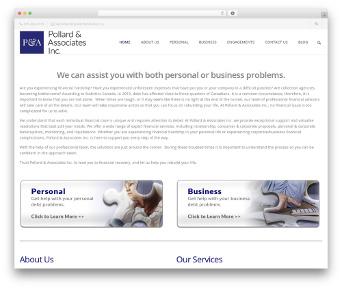Durus WordPress theme design - pollardandassociates.ca