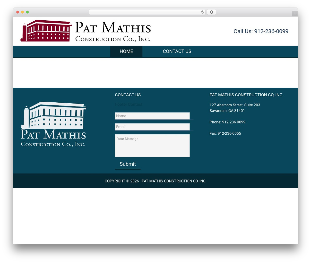 WordPress theme Mark Construction Theme - patmathis.com